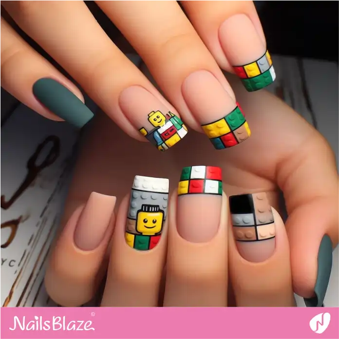 LEGO French Tips Nails Art | Game Nails - NB2711
